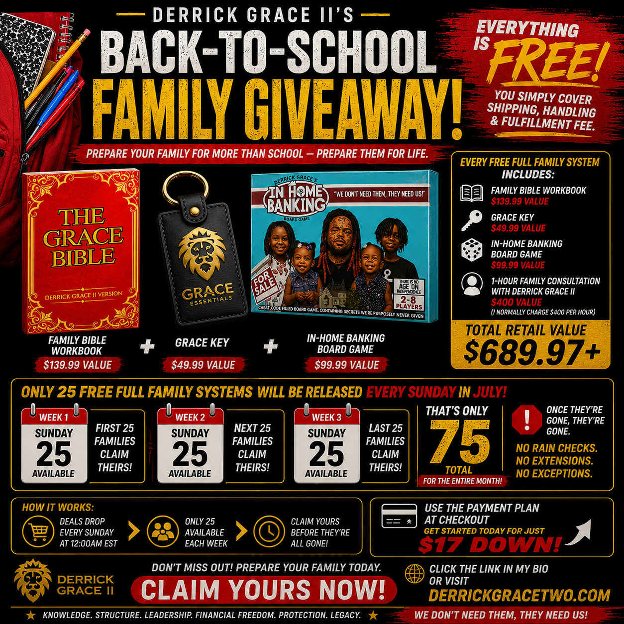 BACK TO SCHOOL GIVEAWAY - Full Family System (Next 25 Are Free)